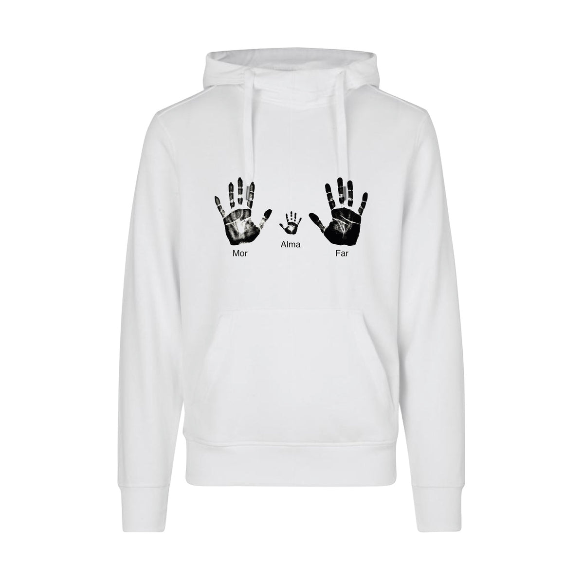Design Selv Hoodie - Line Art - Håndaftryk