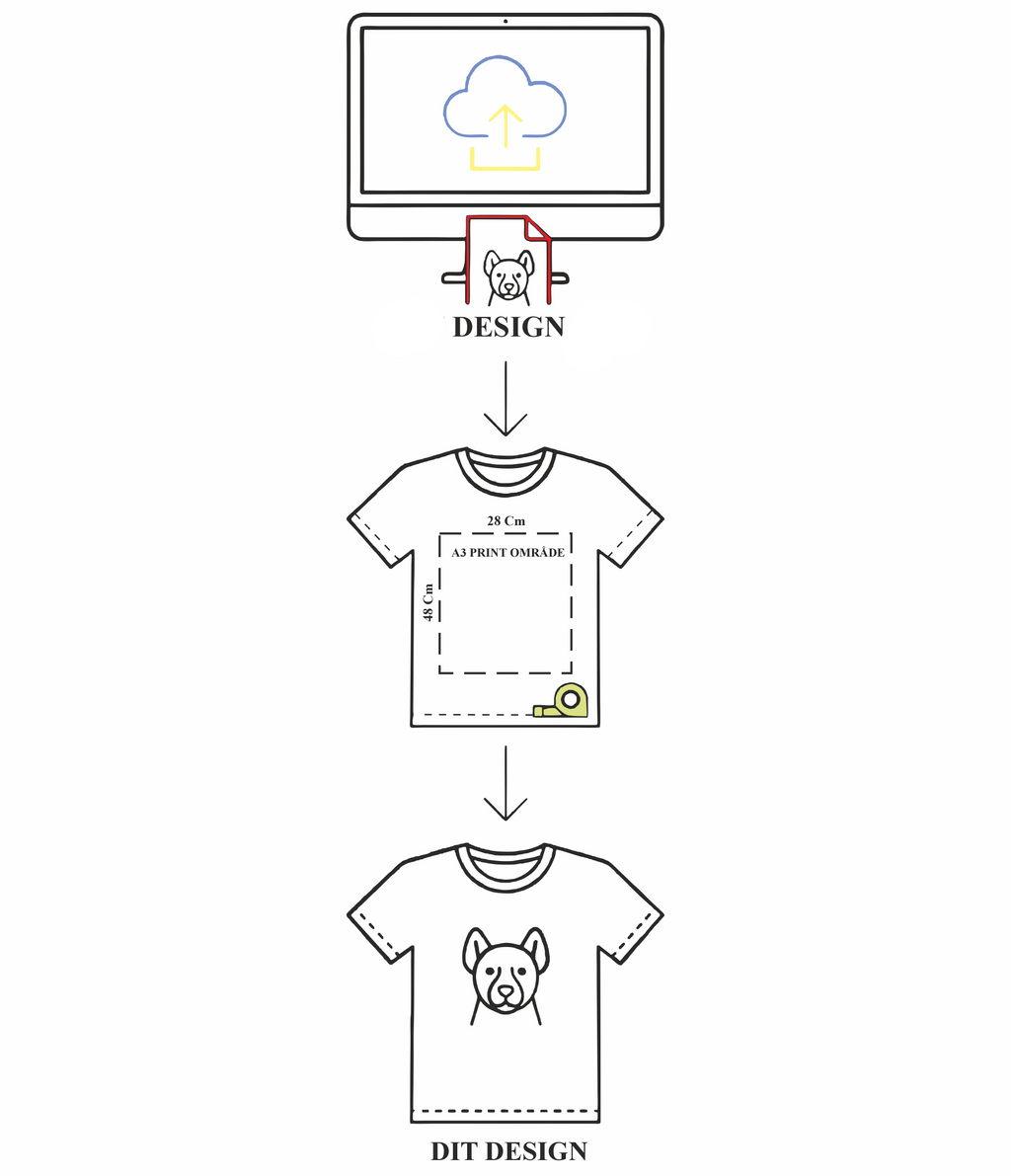Design Selv T-shirt - Line Art