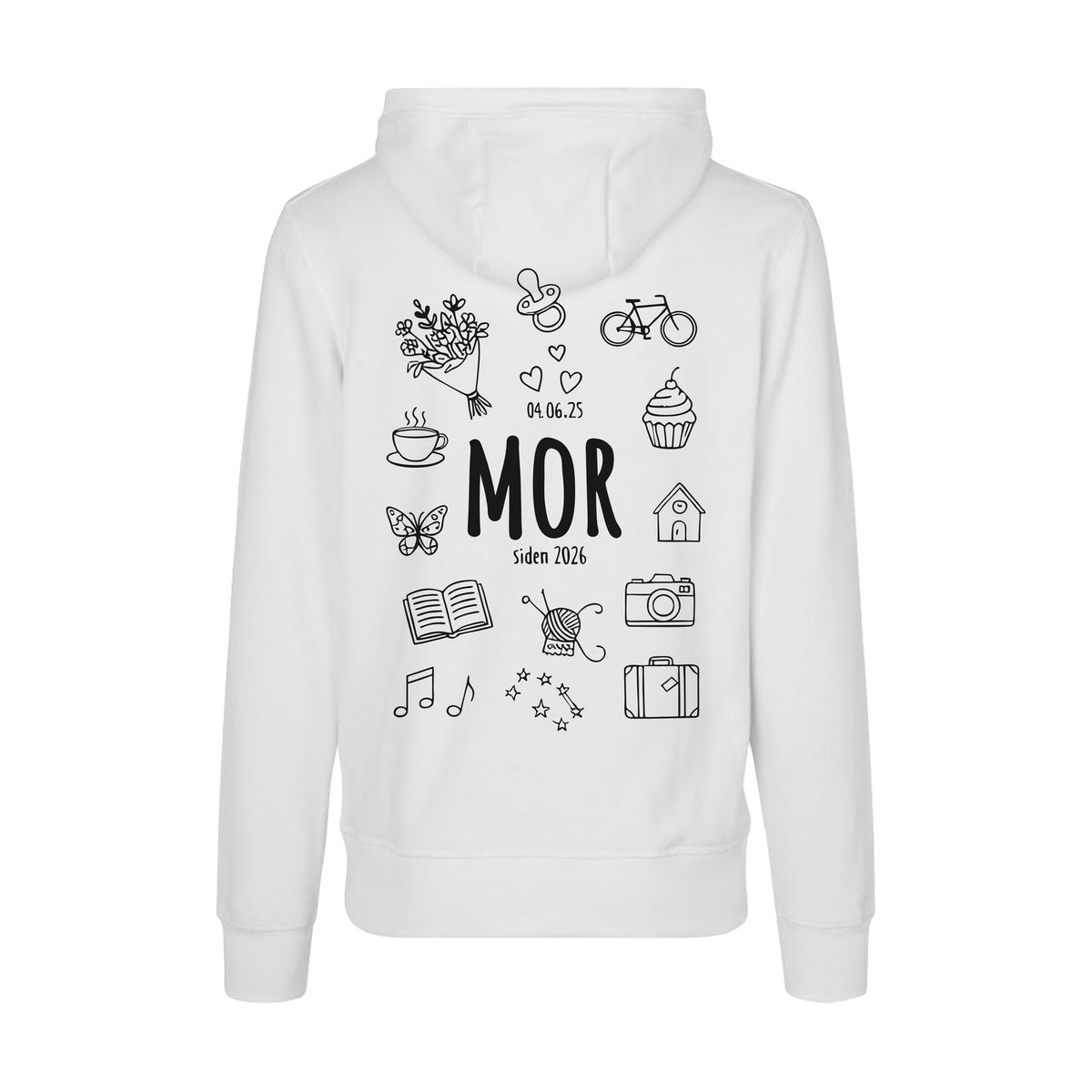 Design Selv Hoodie - Line Art - Mor