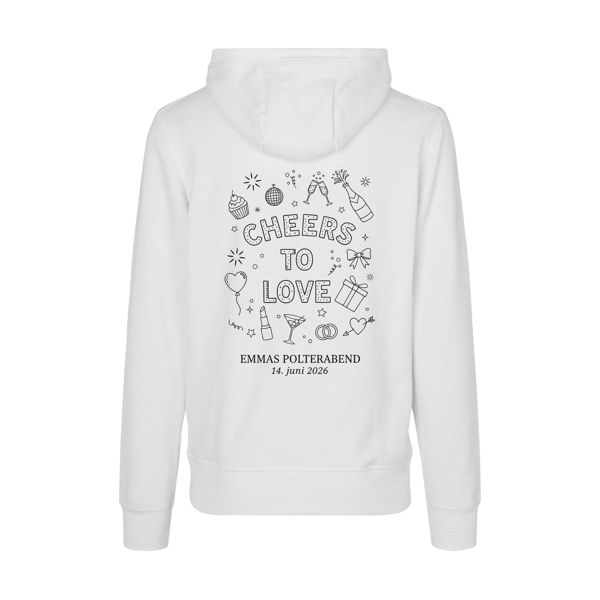 Design Selv Hoodie - Line Art - Polterabend
