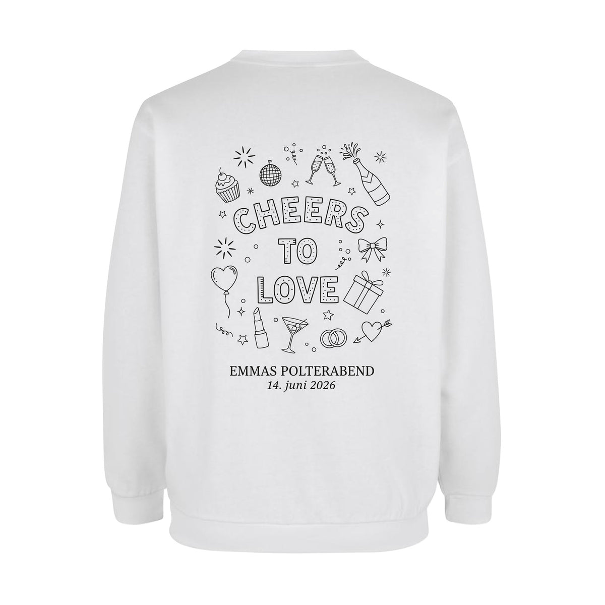 Design Selv Sweatshirt - Line Art - Polterabend