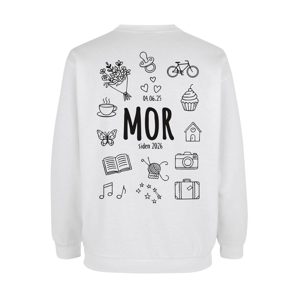 Design Selv Sweatshirt - Line Art - Mor