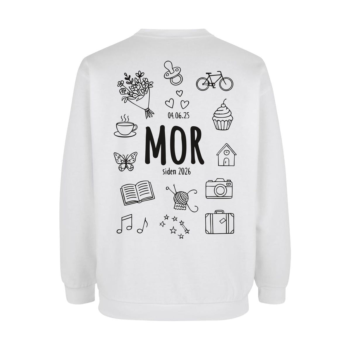 Design Selv Sweatshirt - Line Art - Mor