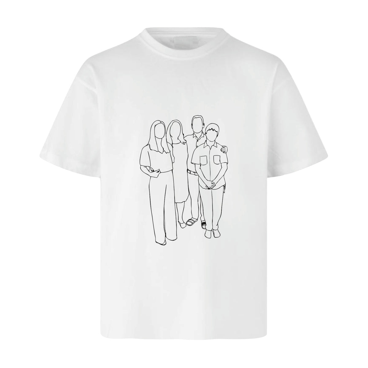Design Selv T-shirt - Line Art - Personer