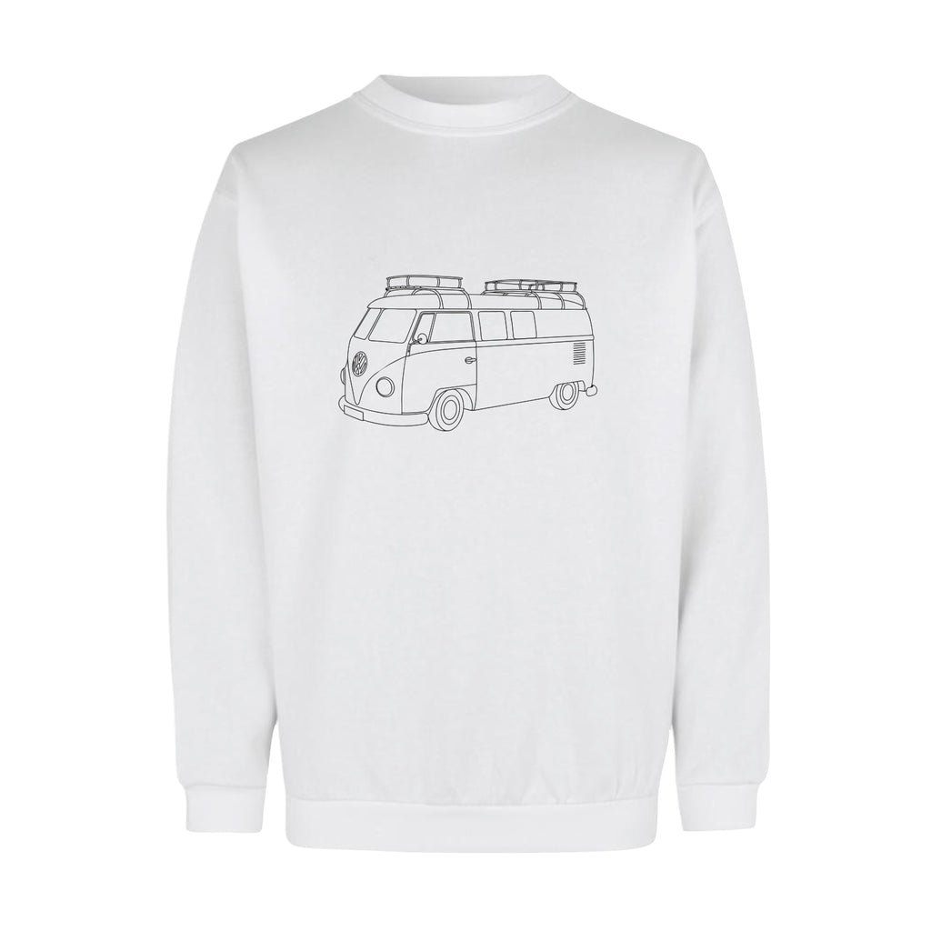 Design Selv Sweatshirt - Line Art - Køretøjer