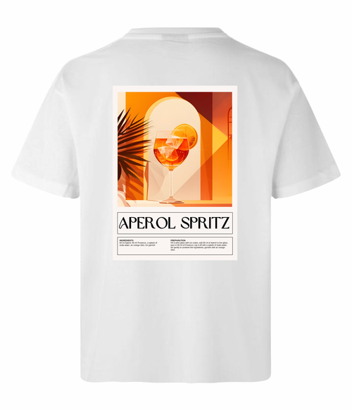 Aperol Spritz Edition t-shirt rygtryk med vintage cocktailglas design