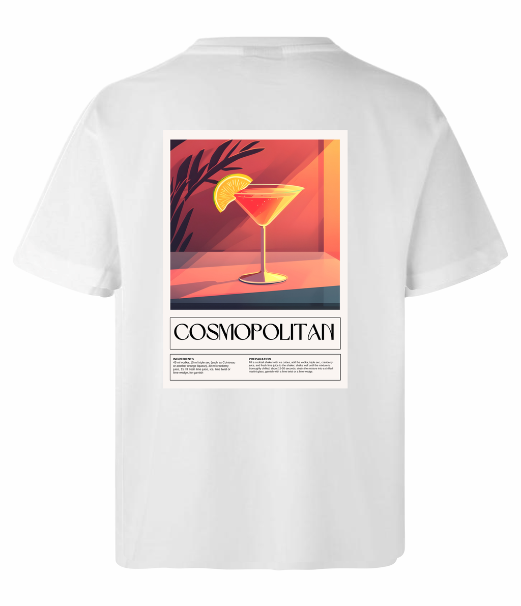 Cosmopolitan Vibes t-shirt rygtryk med vintage cocktailglas design