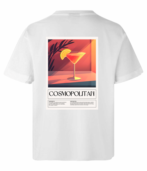 Cosmopolitan Vibes t-shirt rygtryk med vintage cocktailglas design