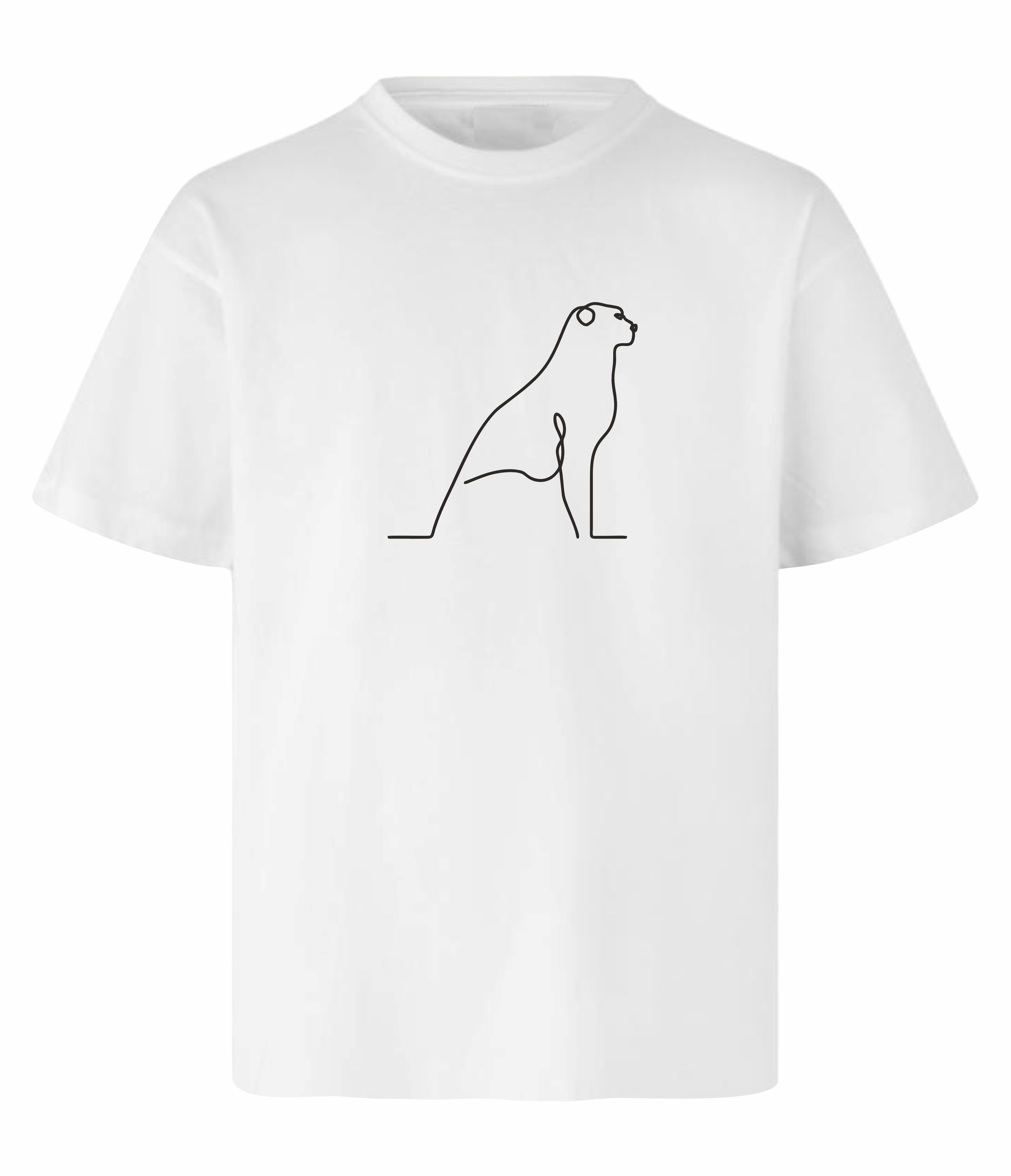 Loyal Lines line art t-shirt frontprint med minimalistisk hundedesign
