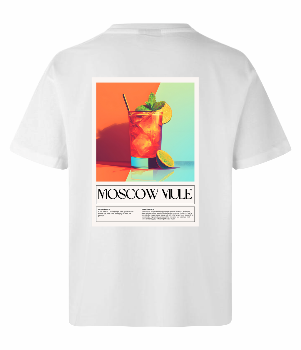 Moscow Mule Mood t-shirt rygtryk med vintage cocktailglas design
