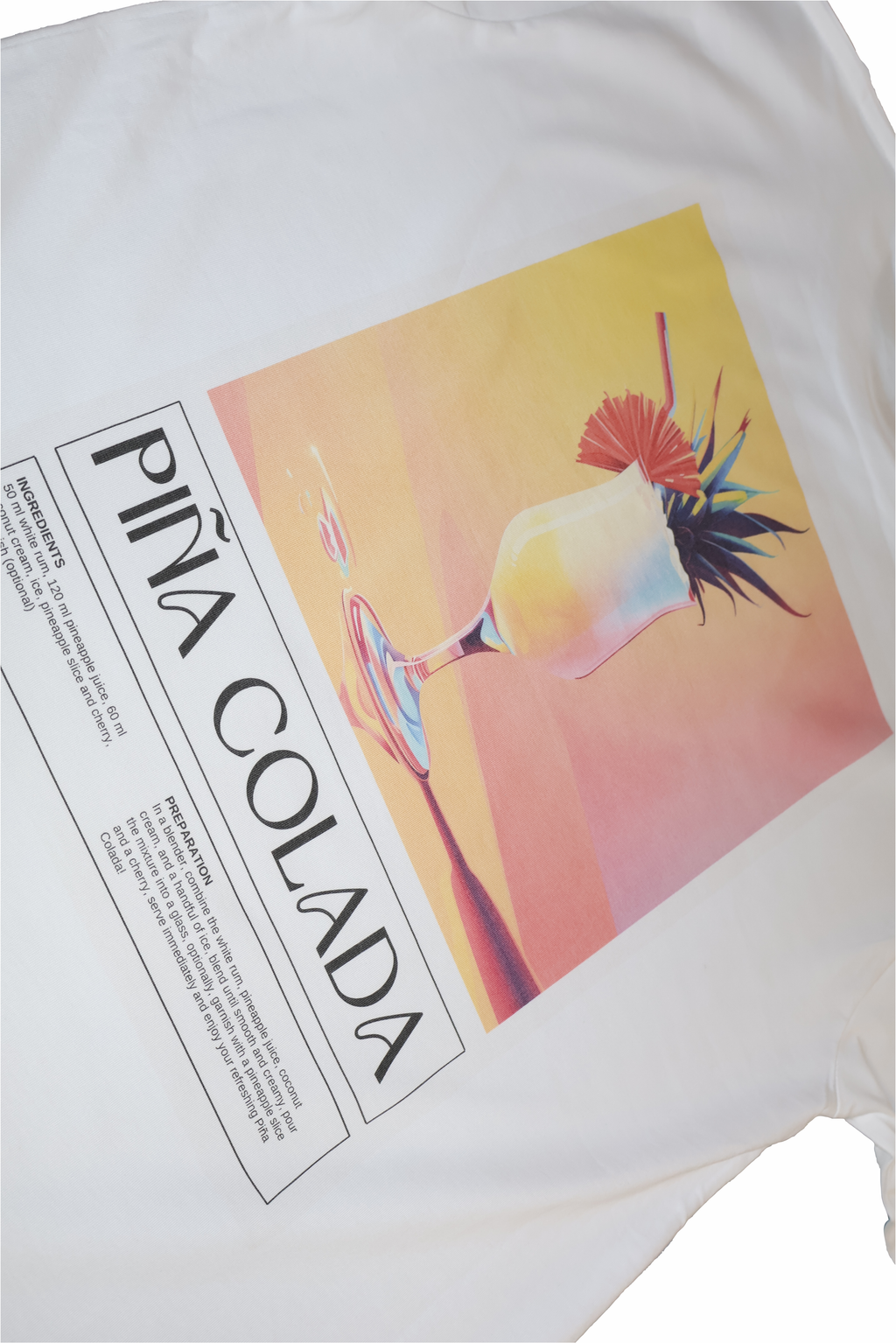 Piña Colada Paradise vintage cocktail t-shirt produktfoto