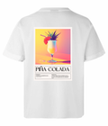 Piña Colada Paradise t-shirt rygtryk med vintage cocktailglas design