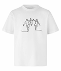 Lines of Love line art t-shirt frontprint med minimalistisk familiedesign