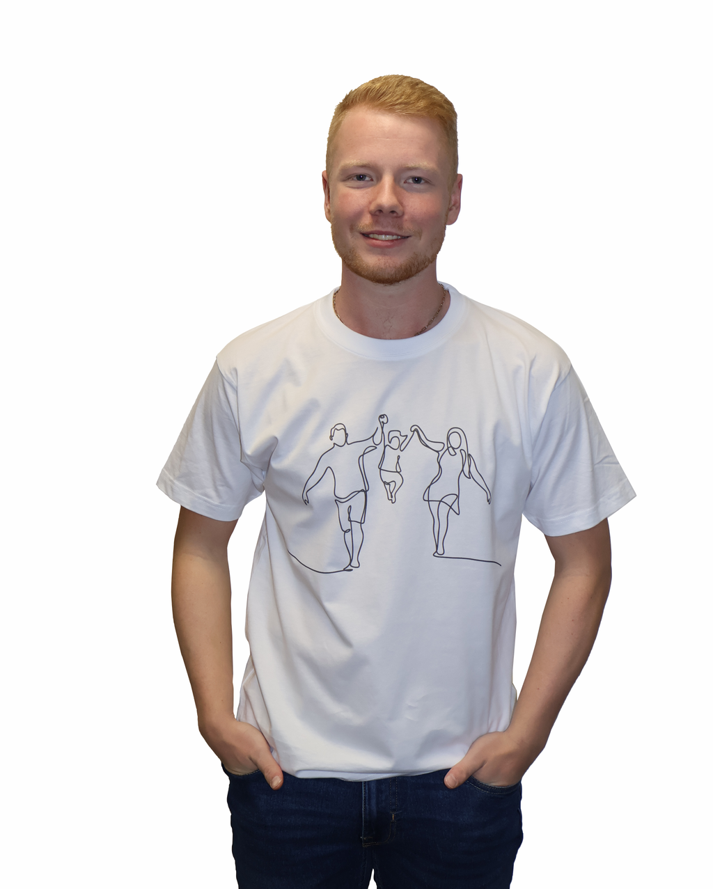 Lines of Love minimalistisk line art t-shirt produktfoto
