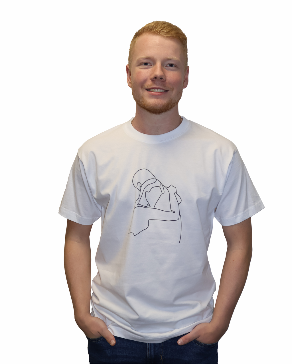 Embrace Lines minimalistisk line art t-shirt produktfoto