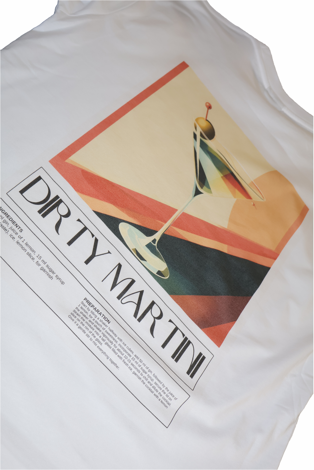 Dirty Martini Mood vintage cocktail t-shirt produktfoto
