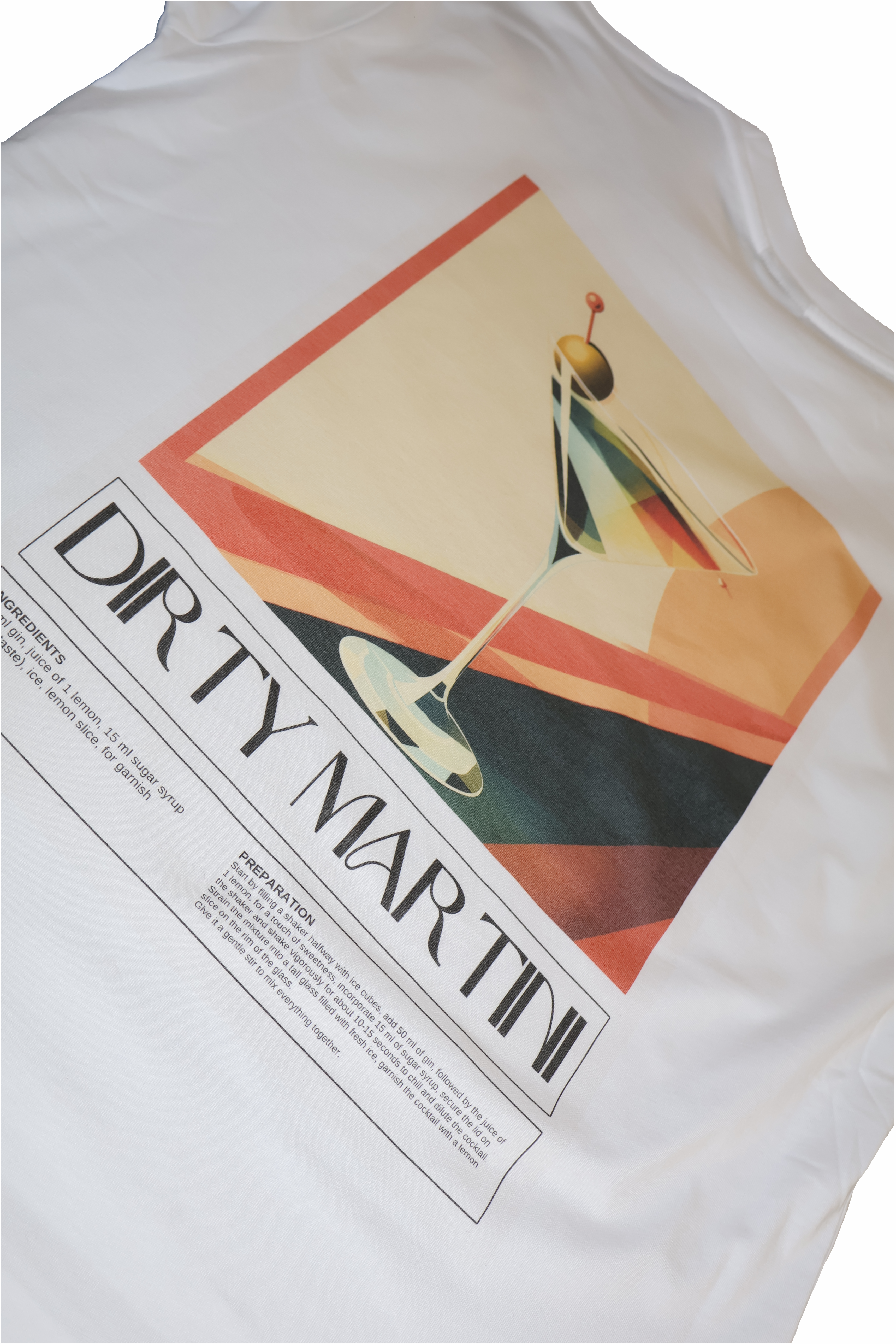 Dirty Martini Mood vintage cocktail t-shirt produktfoto