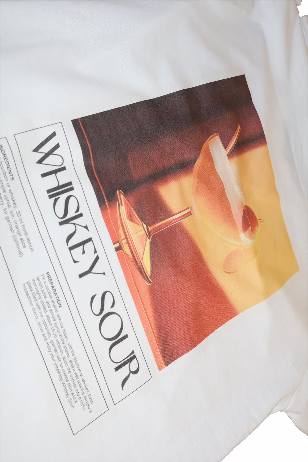 Whiskey Sour Power vintage cocktail t-shirt produktfoto