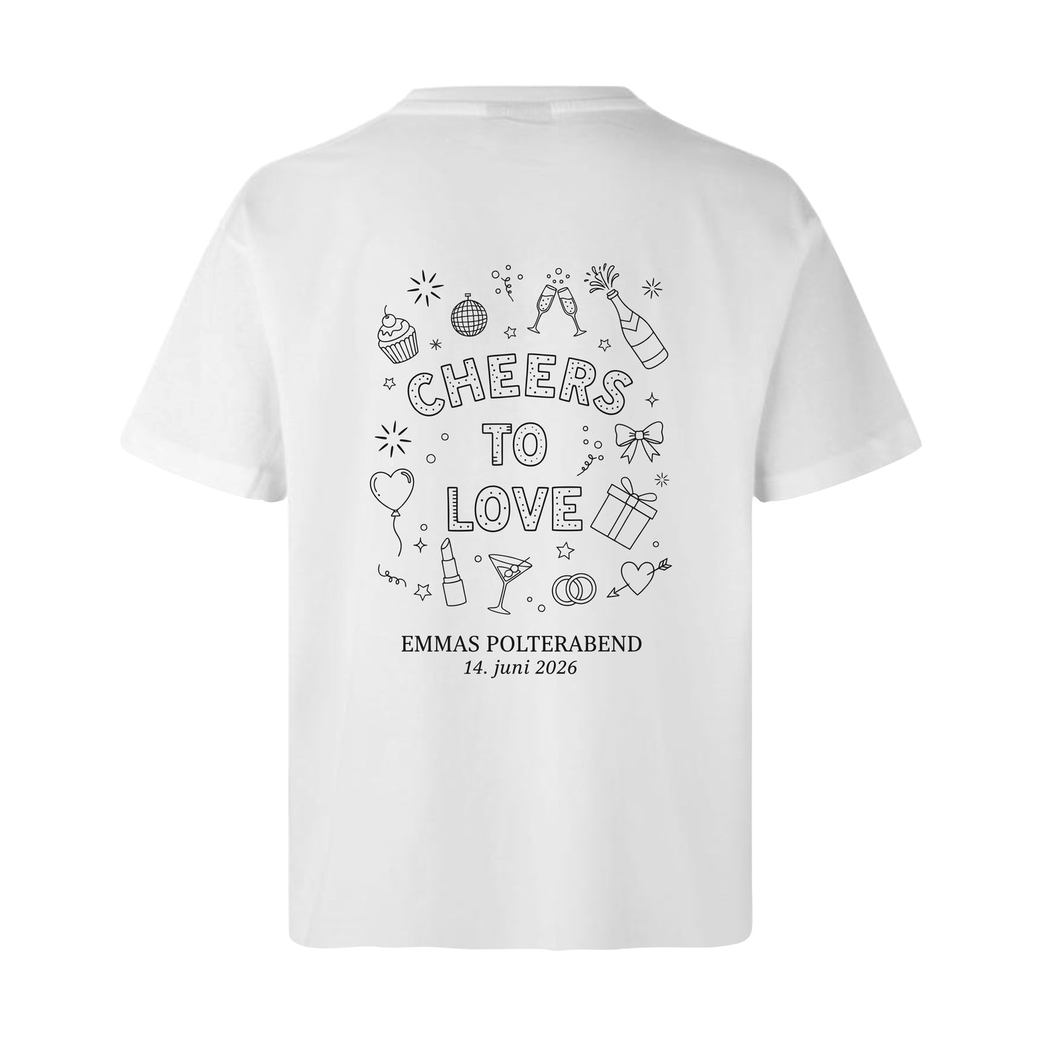 Design Selv T-shirt - Line Art - Polterabend